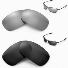 Walleva Black + Titanium Polarized Replacement Lenses For Oakley Crosshair 2.0 (2010 version) (OO4044 Series) Sunglasses
